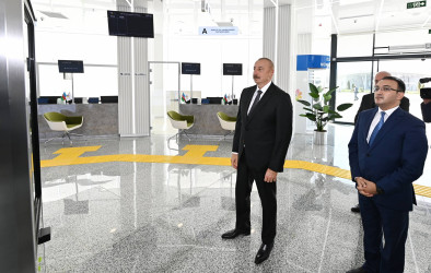 2 saylı Sumqayıt regional “ASAN xidmət” Mərkəzi istifadəyə verilib Prezident İlham Əliyev açılışda iştirak edib