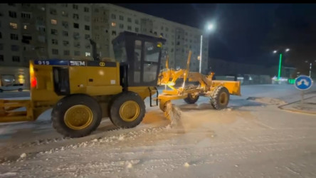 Sumqayıtda qar təmizlənir: Kommunal xidmətlər gücləndirilmiş rejimdə çalışır