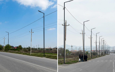 Sumqayıtda infrastruktur layihələri davam edir:bu küçə də işıqlandırıldı