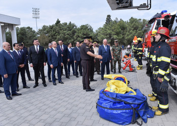 FHN Sumqayıtda nümunəvi mülki müdafiə məşqi keçirib