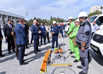 FHN Sumqayıtda nümunəvi mülki müdafiə məşqi keçirib