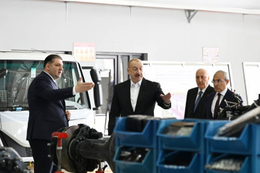 Prezident İlham Əliyev Sumqayıtda avtomobil istehsalı zavodunun açılışında iştirak etdi